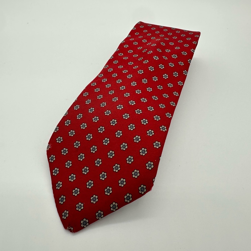 Vintage Sakowitz Classic Red Floral Men's Tie